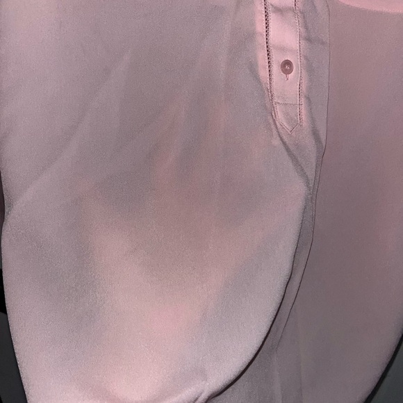 Talbots Soft Pink V-Neck Blouse - Picture 3 of 4